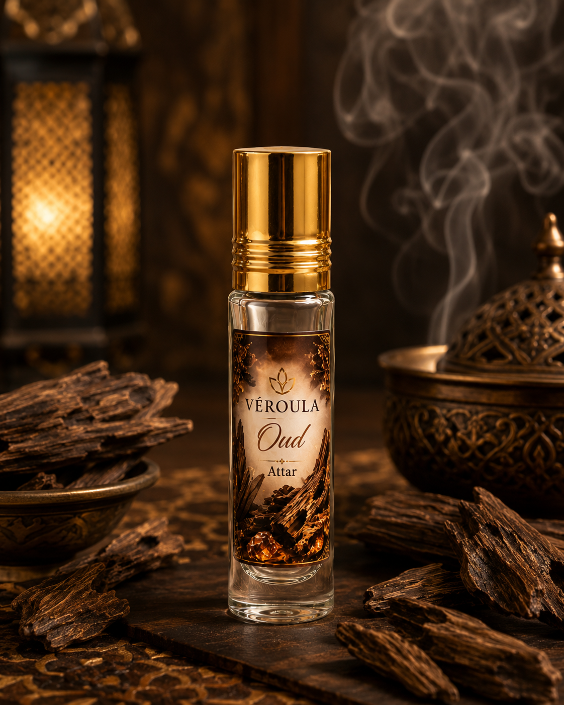 Véroula Oud Attar 8 ML with oud wood